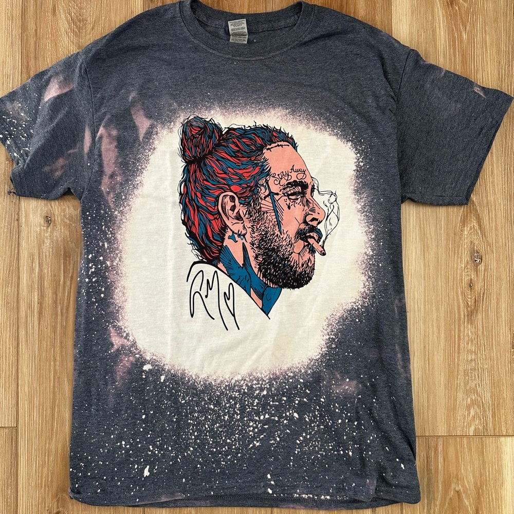 Post Malone Bleach Dyed Graphic Tee M